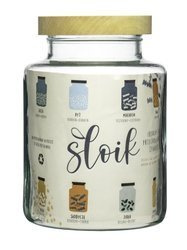 Glass jar vase WM-G001 H: 20cm D: 14.5cm WMG-001 + wooden screw cap