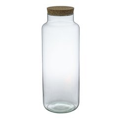 Glass jar vase W-395L+cork H:50cm D:19cm