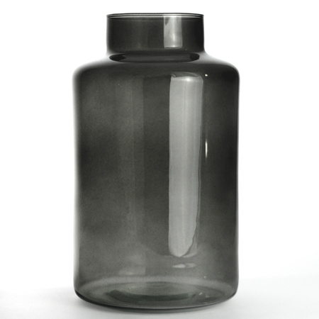 Glass jar vase W-395K1 H:25cm D:14,5cm Smoke