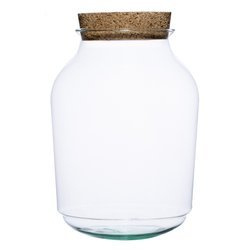 Glass jar vase W-474A+cork H:32,5cm D:23cm