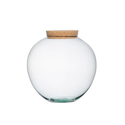 Big glass ball with cork stopper W-601+cork H:26 cm D:28 cm