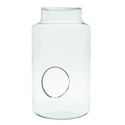 Glass jar vase H:35cm D:19cm W-395D+hole