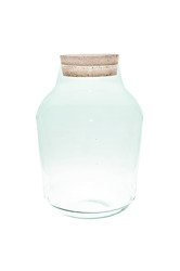 Glass jar vase W-474+cork H:32,5cm D:23cm