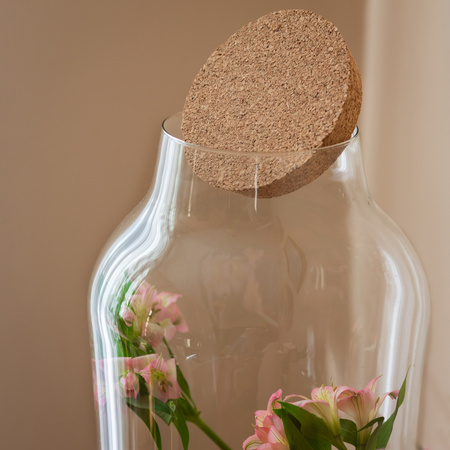 Glass jar vase W-456C+cork H:39cm D:26cm
