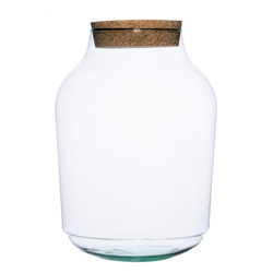 Glass jar vase W-474C + cork H:25cm D:17cm