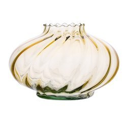 Glass vase grave candle UFO/W1 optic yellow H:12,5cm D:19cm
