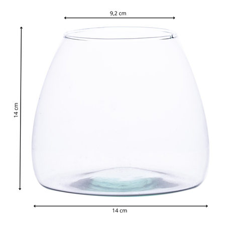 Glass vase W-440A H:14cm D:14cm