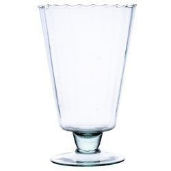 Stemmed glass vase W-235A optic H:20,5cm D:13cm