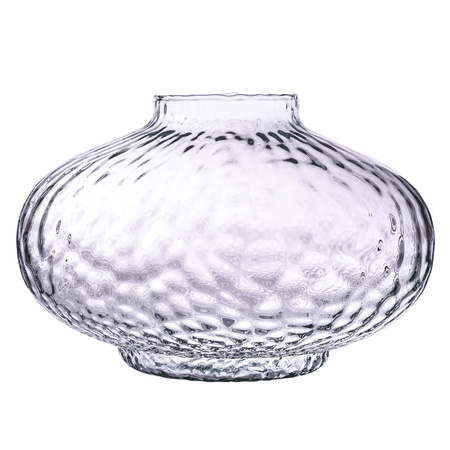 Recycled glass vase UFO hammered H:20cm D:31cm