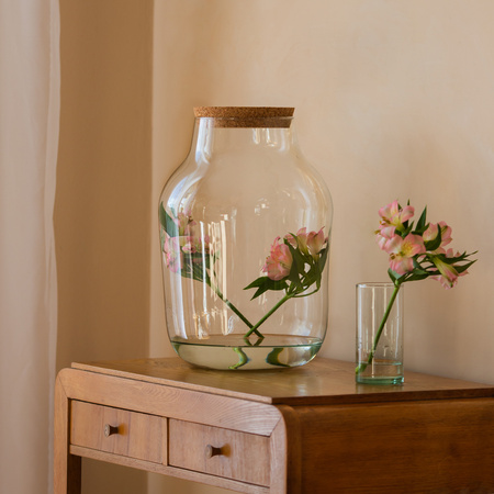 Glass jar vase W-456C+cork H:39cm D:26cm