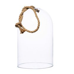 Glass dome W-315A+rope H:27cm D:20,8cm