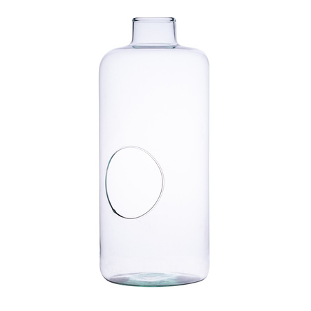 Glass bottle vase W-533+side hole H:35cm D:15cm 