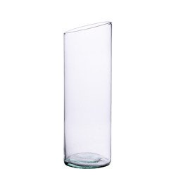 Glass slanted cylinder vase H:38cm D:11cm