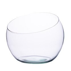 Glass slanted cut bowl D:20,5cm