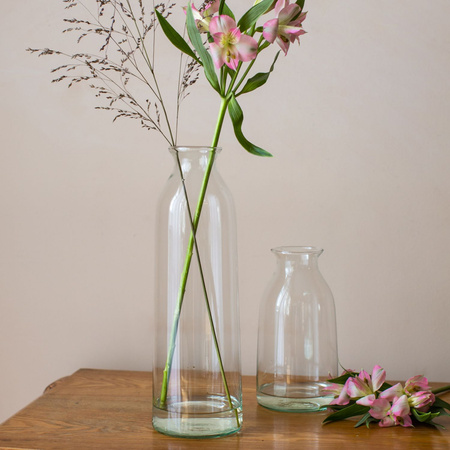 Glass bottle vase W-245B H:30cm D:9,5cm