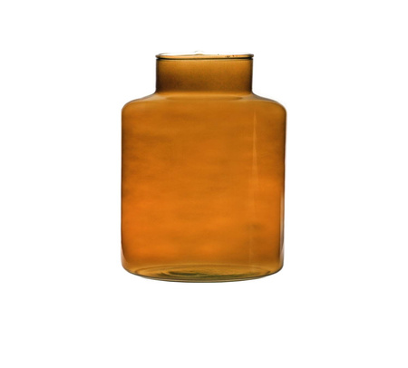 Glass jar vase W-395K2 H:20cm D:14,5cm Amber