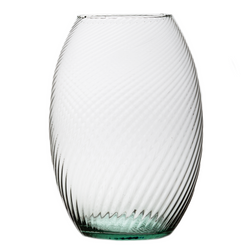 Glass vase W-268D ribbed H:26cm D:18cm