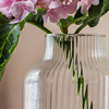 Glass jar ribbed vase W-395K1 H:25cm D:14,5cm