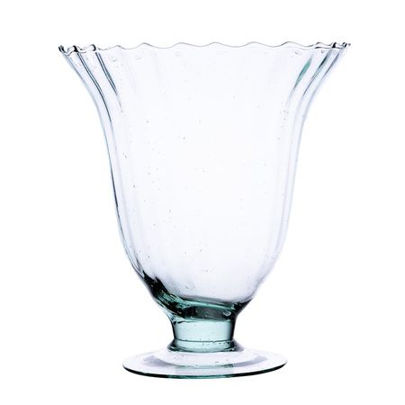 Stemmed glass vase WD-19B optic H:22cm D:20cm