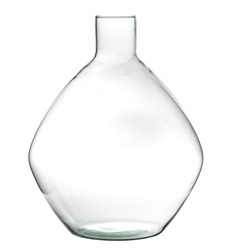 Glass bottle vase H:32cm D:26cm W-556+side hole