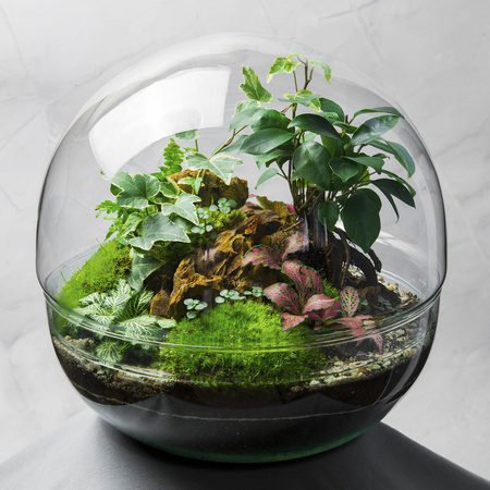 Two piece terrarium glass sphere W-603+W-604 H:27.5cm D:27.5cm