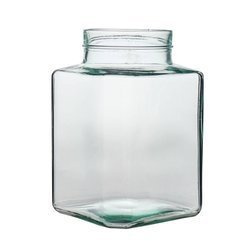 Glass jar square vase H: 20cm D:13,5 WM-8P003