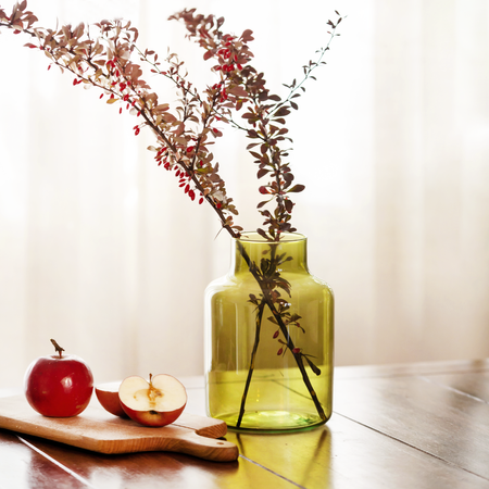 Glass jar vase W-395K2 H:20cm D:14,5cm Olive