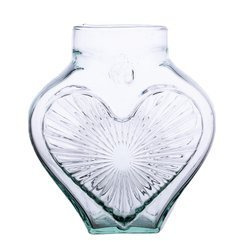 Glass vase grave candle heart small H:20cm D:17,5cm