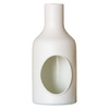 Cream glass candle holder W-485 H:20 cm D:9 cm