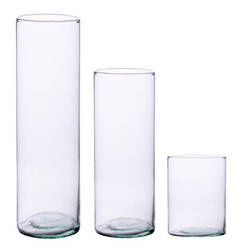 Set of glass cylinder vases 38/12, 26/12, 14/12