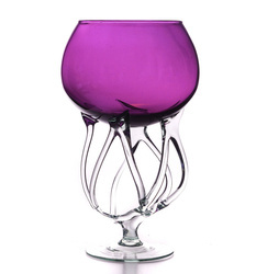 Goblet "Root" fuchsia H:27cm D:17cm