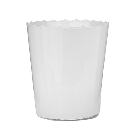 White glass flowerpot DS-1A optic straight H:15cm SALE