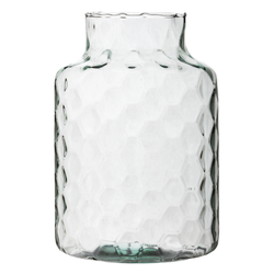 Glass jar vase W-395H honeycomb H:25cm D:17cm