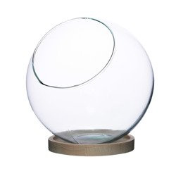 Glass ball vase D-23A+desk  H:24cm D:23cm