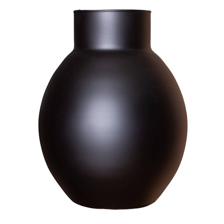 Black ball glass vase W-615 mat H:25 cm D:19 cm