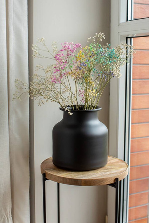 Black mat jar vase WOZ-01 H:21cm D:21cm