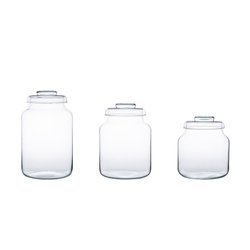Set of glass jars with a lid W-395C / C / E H: 30 D: 19