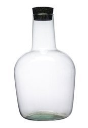 Glass vase bottle W-597+rubber cork H: 32cm D: 18cm