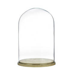 Glass cover with Wooden beech stand W-315C H:27cm D:16cm