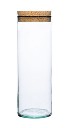 Glass cylinder vase with cork  H:32cm D:6cm