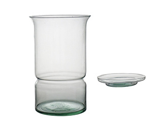 Glass terrarium W-612 + W-613 H: 27cm D: 17,5cm tray