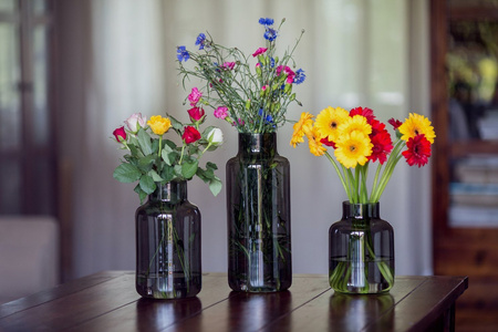 Glass jar vase W-395K1 H:25cm D:14,5cm Smoke