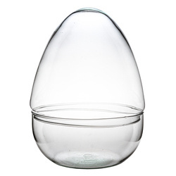 Glass terrarium egg W-694A+W-694A/I H:21,5cm D:15,8cm