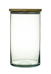 Cylinder glass vase H: 17cm D: 10cm + plug