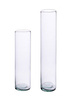 A set of glass cylinders H:20cm, D:5cm, H:28cm, D:5,5cm