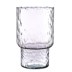Glass vase W-191D hammered H:23cm D:14,6cm
