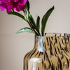Glass decorative vase W-395H1 light brown WIld Brush H:35cm D:17cm 