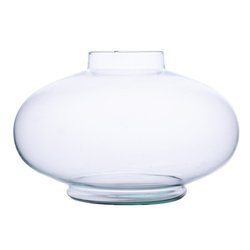 Glass vase grave candle UFO/W smooth H:22cm D:11cm