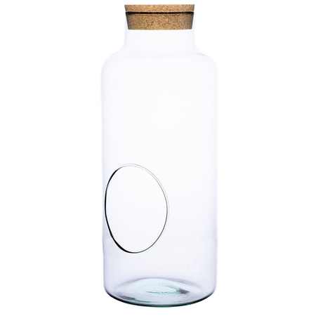 Jar vase W-395K+side hole+cork H:35cm D:14,5cm SALE