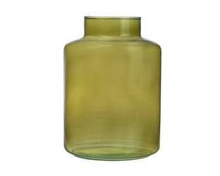 Glass jar vase W-395K2 H:20cm D:14,5cm Olive